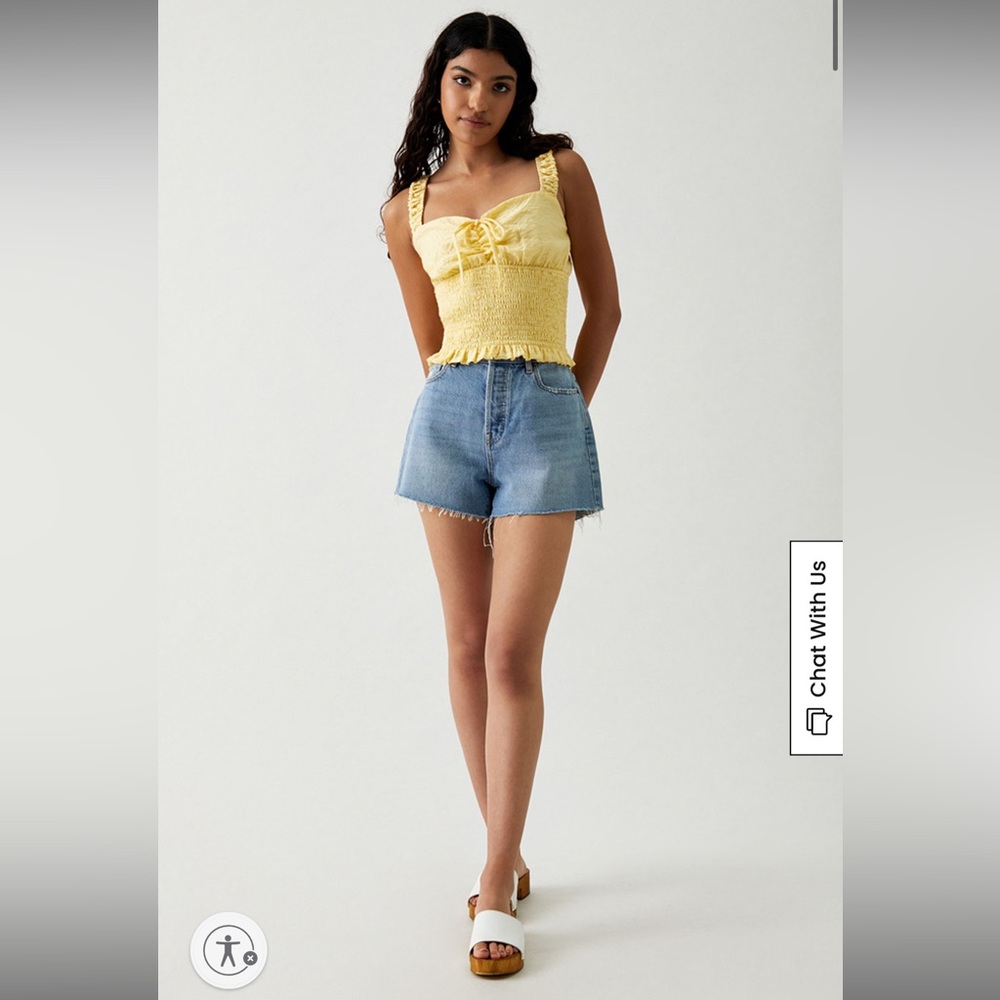 NWT Medium Lost & Wander Yellow Wayfarer Top